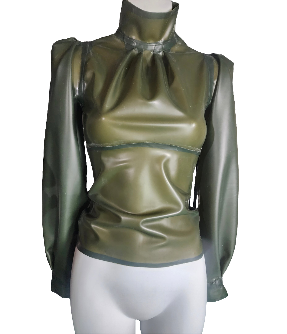 Pleated Latex Blouse