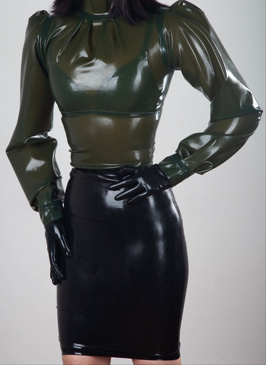 Pleated Latex Blouse