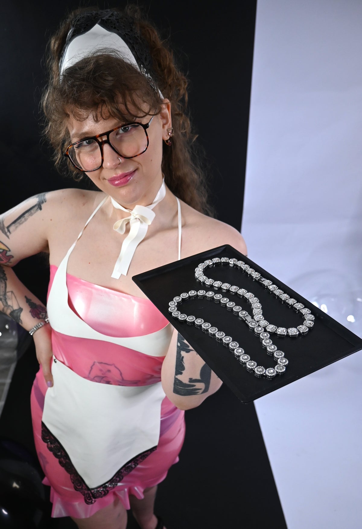 Latex Maid Apron Set