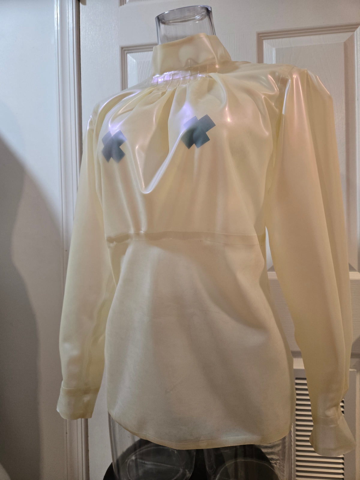 Pleated Latex Blouse