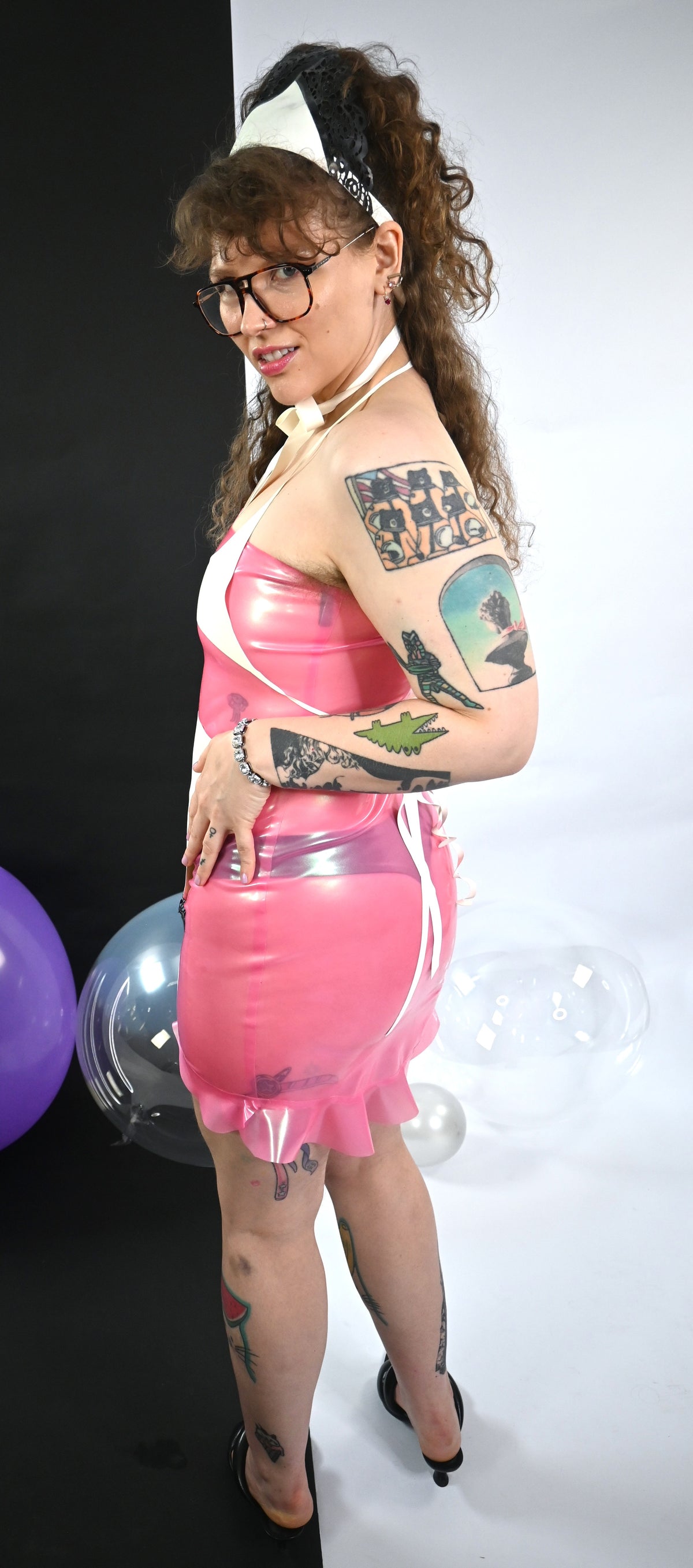 Latex Maid Apron Set