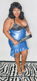 Latex Peplum Pencil Skirt